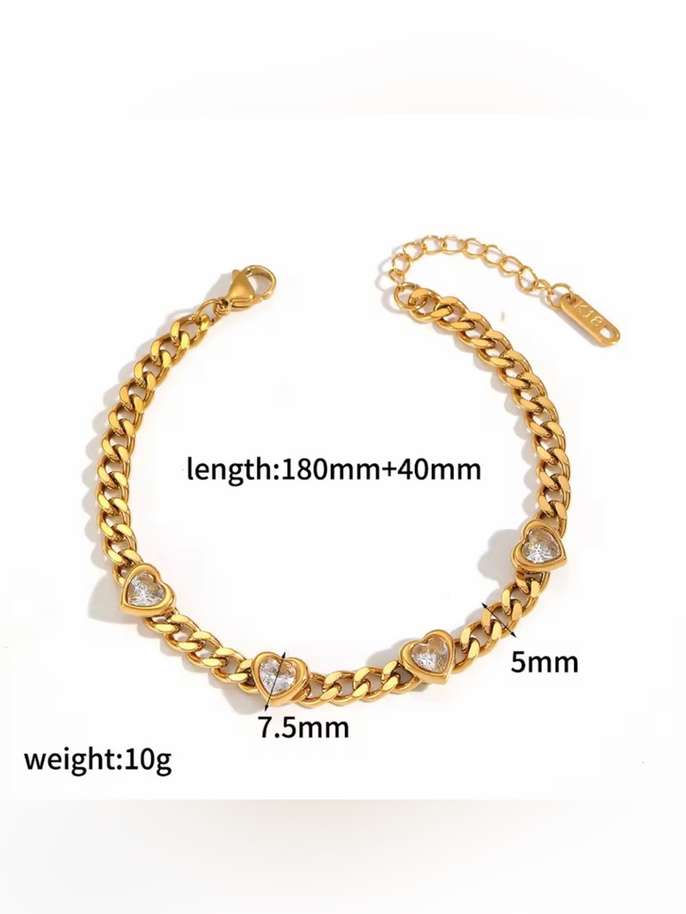 Kohl's Gold Heart Link Bracelet with Sparkling Accents